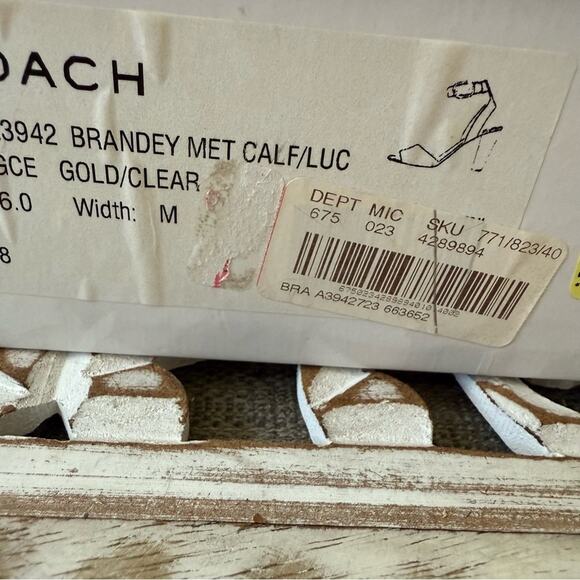 Coach Gold Ankle Buckle Strap Heels Shoes Women’s 6 - Picture 9 of 9